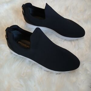 Donna Karan Womans Classic Black Slip-Ons